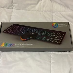 Wireless keyboard mouse combo backlit